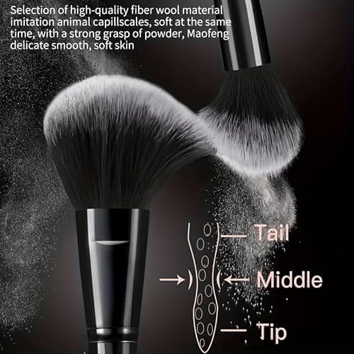 HGHDBT 47Pcs Black Makeup Brushes Set Professional Premium Synthetic for Blush Foundation Eye Shadow Concealer Powder Eye & Face Make up Brush Kit with Beauty Blender Sponge Set Tools - Thumbnail 2