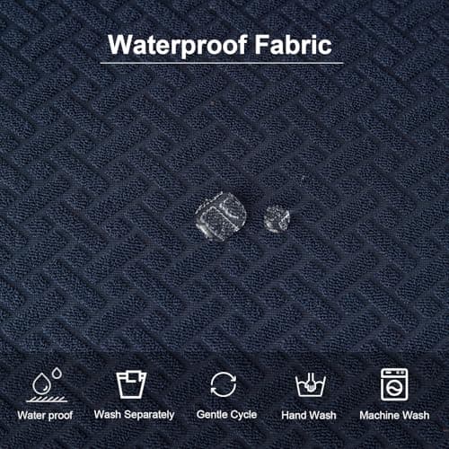 Genina Waterproof Seat Covers for Dining Room Chairs Covers Dining Chair seat Covers Kitchen Chair Covers slipcovers (Navy Blue, 6 Pcs) - Thumbnail 6