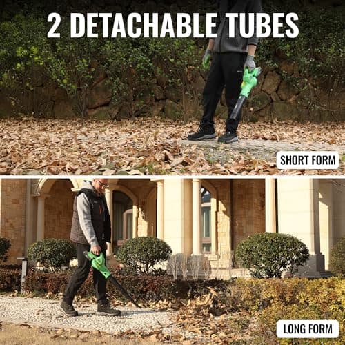 WORKPROX Leaf Blower Cordless, 20V Electric Blower with 4.0Ah Type-C Charging Battery, 138MPH 170CFM, Lightweight Handheld Mini Blowers for Lawn Care, Patio Cleaning, Dust, Blowing Leaves - Thumbnail 3