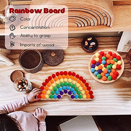 ibwaae Wooden Peg Board Beads Game Color Sorting Toys Counting Matching Game Bead Counting Fine Motor Skill Montessori Toys for Toddlers (Macaron Color) - Thumbnail 5