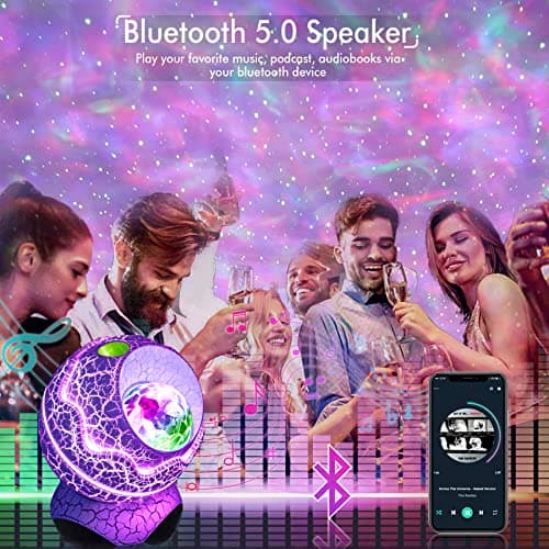 Rossetta Star Projector, Galaxy Projector for Bedroom Nebula Night Light Projector with White Noise, Bluetooth Speaker, Timer and Remote, Room Decor, Gifts for Kids, Adults, Birthday, Valentines Day - Thumbnail 3