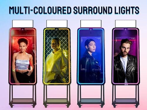 MWE Magic Mirror Photo Booth Machine Touch Screen with Printer,12MP 4K HD Camera,RGB Surround Light Music Sync,Professional Photography Light,Dual System,Software APP Remote Control (47in) - Thumbnail 6