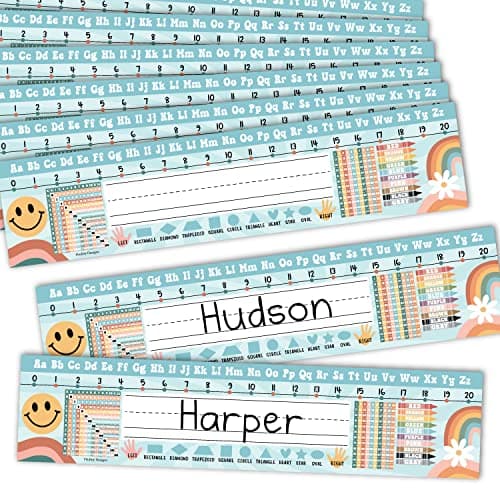Hadley Designs Desk Name Tags for Classroom –25 Student Name Tags for Desks, 13x3" Name Plates for Classroom Decor, Teacher Supplies, Colorful Nametags, 1st-3rd Grade Kindergarten Preschool Must Haves - Image 1