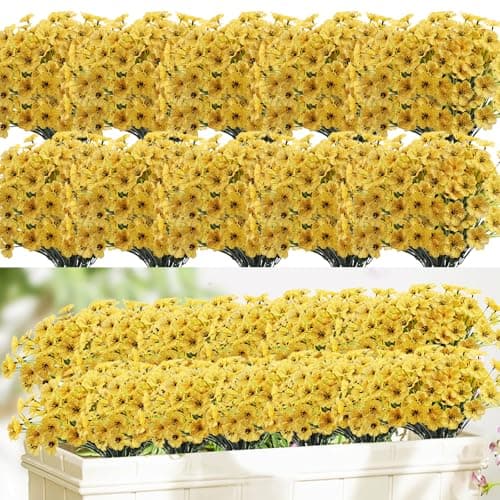22 Bundles Artificial Flowers Outdoor, Faux Flowers UV Resistant with Plastic Plants, Faux Silk Flowers for Outdoors Outside Front Porch Hanging Planter Window Box Garden Decoration - Image 1