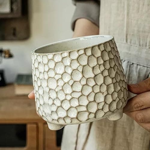 Utensil Crock, 4.5 Inches Utensil Holder for Counter, Kitchen Utensil Organizer, Farmhouse Kitchens Countertop Decor, Flower Pot, Makeup Tool Holder, Pen Holder - Thumbnail 3