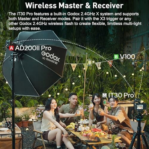 Godox iT30 Pro N Mini Flash for Nikon Camera, TTL Auto-Exposure, 2.4G Wireless X System, HSS 1/8000s, 2.8" Full-Color Touchscreen, Built-in Diffuser, Lithium Battery with Wireless Flash Trigger - Thumbnail 4