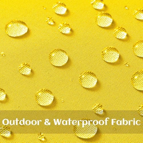 decorUhome Outdoor Waterproof Faux Linen Throw Pillow Covers 18x18 Inch Set of 2 Decorative Vibrant Farmhouse Pillow Cases with Flange Edges for Summer Couch Garden Patio Balcony Porch, Yellow - Thumbnail 2