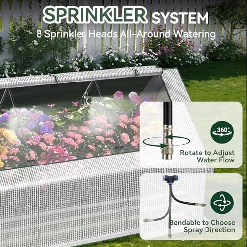 Lineware Raised Garden Bed with Self-Watering System, 8x4x1 ft Elevated Planter Boxes Outdoor with PE Cover, Galvanized Raised Beds for Gardening,Vegetables,Flowers, Backyard, Patio - Thumbnail 2