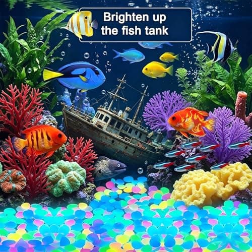 Glow in The Dark Garden Stones, Luminous Outdoor Decorative Pebbles for Walkways, Patio, Lawn, Yard, Flower Beds, UV Charged Glowing Rocks for Landscape Decor (Multicolor, 400PCS) - Thumbnail 4