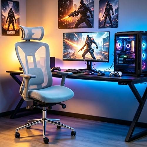 LuxErgo Ergonomic Office Chair, High Back Mesh Desk Chair with Adjustable Headrest Lumbar Support Seat Depth, 300 Lbs Big and Tall, 90-110° Tilt Lock Swivel Rolling Task Chair,Green - Thumbnail 6