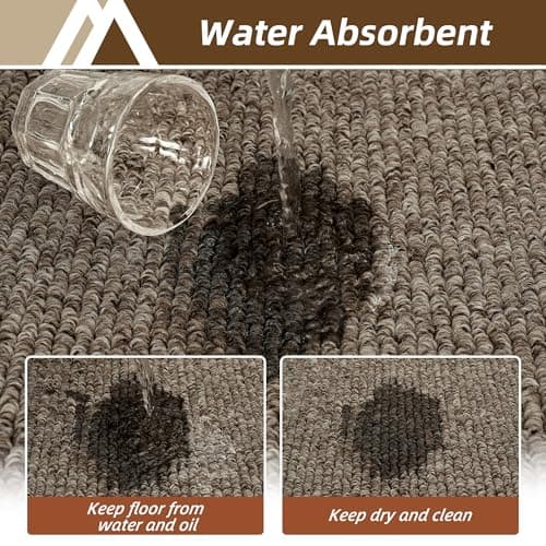 COSY HOMEER Kitchen Rugs Non-Slip 20x30/20x48 Inch Thick Polypropylene Standing Mat for Home Machine Washable, Brown - Thumbnail 4