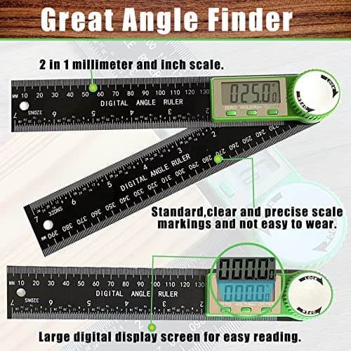 PDDYIER Digital Angle Finder Protractor, 2-in-1 Miter Saw, 7 Inch/200mm ABS Ruler, High Accuracy Measuring Tool for Woodworking, Metalworking, Carpenter, Construction - Thumbnail 3