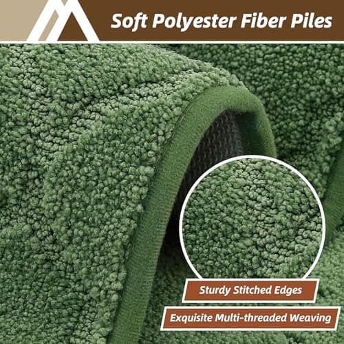 COSY HOMEER Kitchen Rugs 20" x 32" Washable Non Slip Kitchen Mats for Floor Absorbent Kitchen Carpet Soft Rugs for Kitchen,Sink Mat,Entrance,Area Rugs,Green - Thumbnail 4
