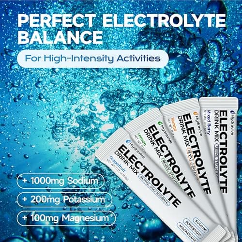 Hydravive High-Sodium Electrolyte Drink Mix – 1000mg Sodium, 200mg Potassium & 100mg Magnesium| Rapid Rehydration | Non-GMO | Electrolyte Drink Mix - 20 Sticks - Thumbnail 4