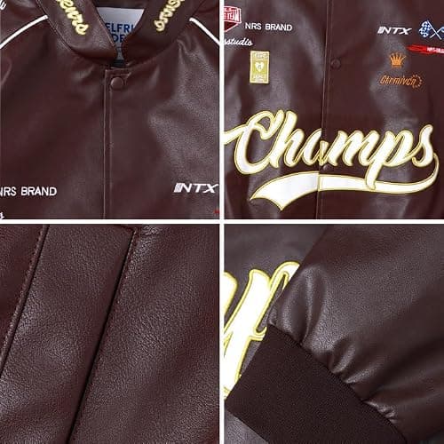 Aelfric Eden Faux Leather Jacket Oversized Racing Motorcycle Jackets Moto Coats Unisex Trendy Streetwear Jacket - Thumbnail 3