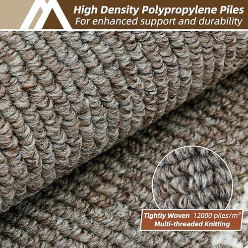COSY HOMEER Kitchen Rugs Non-Slip 20x30/20x48 Inch Thick Polypropylene Standing Mat for Home Machine Washable, Brown - Thumbnail 2