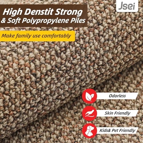 JSEI 17''x48'' Non-Slip Kitchen Runner Rug, Polypropylene Kitchen Mats, Machine Washable Absorbent and Stain Resistant Kitchen Rug, Carpet Mats with TPR Backing for Kitchen, Taupe - Thumbnail 5