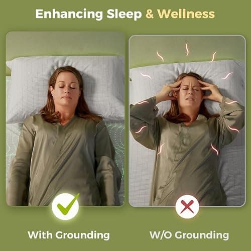 Bamboo Viscose Grounding Sheets, 10% Silver Infused Grounding Cooling Bed Sheets, Silky Breathable Than Cotton for Hot Sleeper, 15 Deep Pocket Grounded Fitted Sheets Only, White King - Thumbnail 4