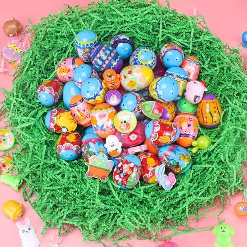 PLOUGVI 100 Pcs Prefilled Easter Eggs with Toys, Filled with Toys Party Favors for Kids Boys Girls Easter Eggs Hunt, Basket Stuffers Fillers, Classroom Prize Supplies - Thumbnail 6