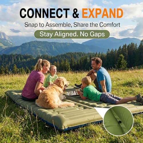 NINTYNINE Camping Sleeping Pad, 5.9" Extra-Thick Reinforced Camping Mat with Built-in Pillow & Foot Pump, Ultralight Compact Inflating Camping Air Mattress for Backpacking Hiking Travel Tent Beach - Thumbnail 6