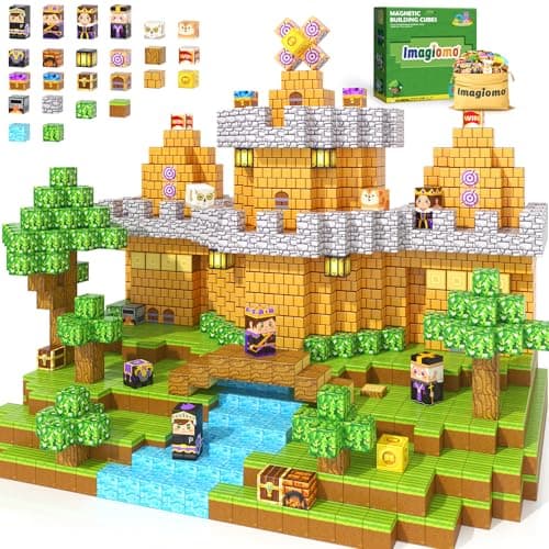 200PCS Magnetic Blocks - Build Mine Magnet World Forest Castle Set, Magnet Kids Building Toys for 3-5 5-7 8-12 Year Old Boys & Girls, STEM Sensory Montessori Construction Toys for Toddlers Gifts - Image 1