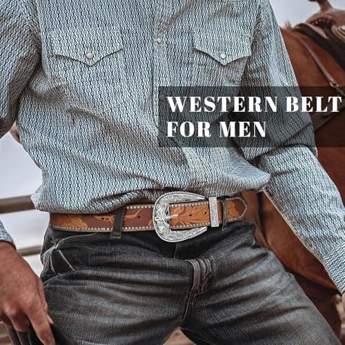 BELTROAD Western Belts for Men Cowboy Belt Women Vintage Cowgirl Men's Country Belt for Jeans Christmas Belts Gifts - Thumbnail 4