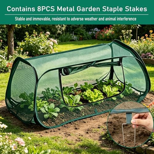 yqlbgprj 2PCS Raised Garden Bed Cover, Pop Up Plant Protector Crop Cage - Thumbnail 3