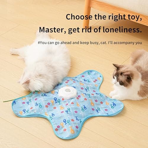 AQPU Rechargeable Automatic Cat Toy, 3-Mode Touch-Activated Interactive Toy with Random Motion, Concealed Feather & Squeaky Sound for Indoor Cats & Kittens (Yellow) - Thumbnail 5