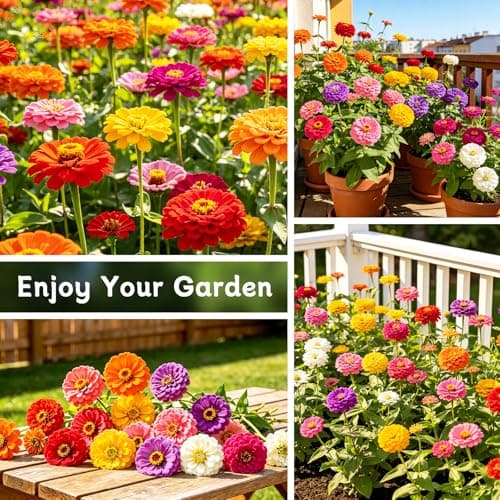LUOJIBIE Zinnia Seeds for 2026, 10,000+ California Giant Zinnia Seeds Bulk, Double Dahlia Zinnia Mixed Color Seeds, Flower Seeds for Planting Outdoor Garden, Non-GMO Heirloom, Easy to Grow - Thumbnail 5
