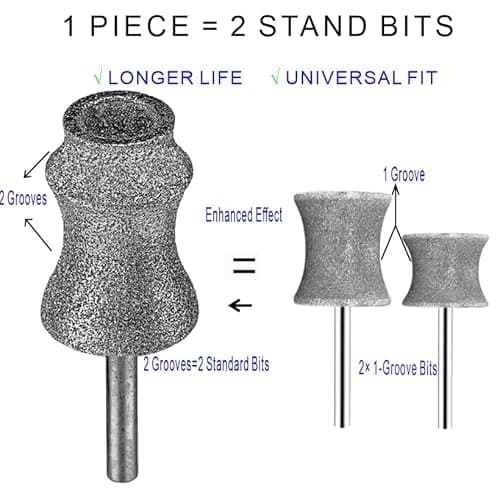 Painless for Dremel Dog Nail Grinder Attachment Replacement Heads - Diamond Bit Refill Tips Fit Dremel 7760 & 7350, Smooth Grinder Tool Accessories for Small/Medium/Large Dog/Cat Thick Nail Grinding - Thumbnail 5