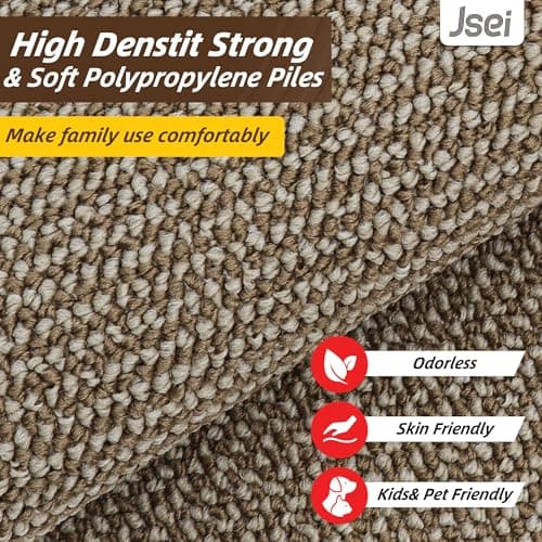 JSEI Kitchen Rugs and Mats, 2PCS Non-Slip Kitchen Mats for Floor, Machine Washable Absorbent and Stain Resistant Kitchen Runner, Carpet Mats with TPR Backing, 17''x30''+17''x48'', Beige - Thumbnail 5