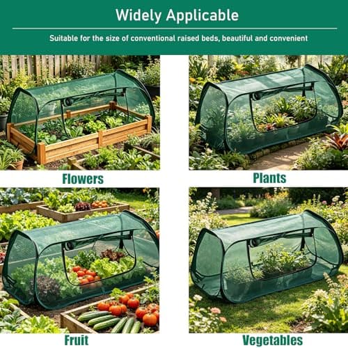 yqlbgprj 2PCS Raised Garden Bed Cover, Pop Up Plant Protector Crop Cage - Thumbnail 5