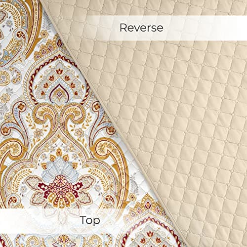 Mellanni Twin Bedspread Coverlet Set - Bedding Cover with Sham - Ultrasonic Quilting Technology - 2 Piece Oversized Quilt Set - Bedspreads & Coverlets (Twin, Paloma Beige) - Thumbnail 5