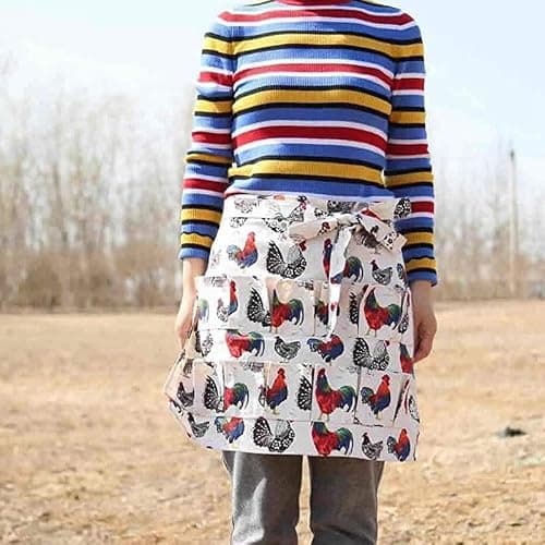 HICHBRLICH Egg Collecting Apron with 12 Deep Pockets Gathering Holding Farmhouse Fresh Eggs for Chicken Hen Duck Goose - Thumbnail 6