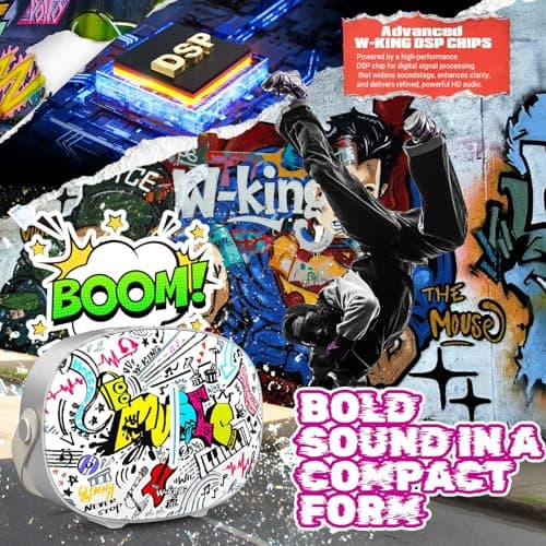 W-KING Speakers Bluetooth Wireless 96W Peak Loud Portable Speaker with Bass, BT5.4, Fast Charge, USB Playback, Large Personalized Speakers for Work, Outdoor, Workshop, Garage, Party Boombox Speaker - Thumbnail 3