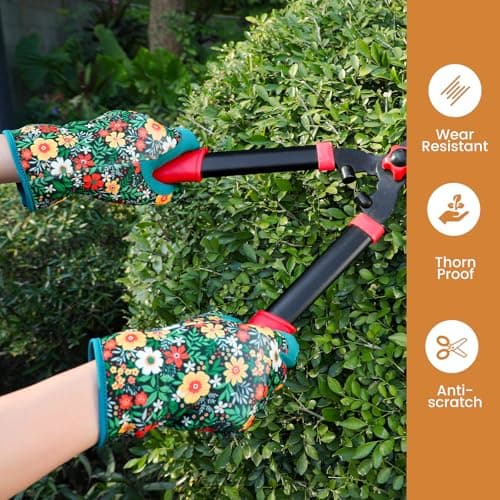 Tavaleu Gardening Gloves for Women, Thorn Proof Puncture Resistant Leather Garden Gloves, Breathable Working Gloves - Thumbnail 4
