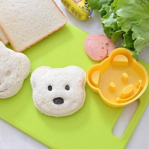 Leking 13 Pcs Wooden Kids Kitchen Knife, Kids Knife Set with Gloves Cutting Board Bear Sandwich Cutter Fruit Vegetable Cutters Serrated Edges Plastic Knifes for Real Cooking Kid Safe Knives - Thumbnail 4