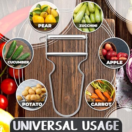 Vegetable Peeler with a Sharp Blade for Easy Peeling Hard Vegetables – 4.7 x 2.8 in Y-Shaped Stainless Steel Potato Peeler, Ergonomic Non-Slip Handle – Kitchen Tool for Carrots, Fruit & Root Veggies - Thumbnail 5