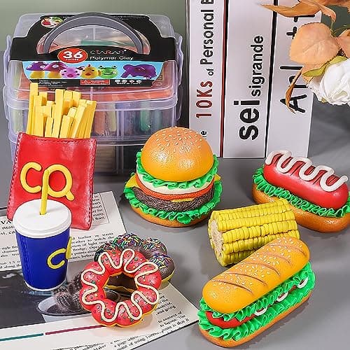 CiaraQ 36-Color Polymer Clay Oven Bake Modeling Kit for Kids & Artists - Thumbnail 6