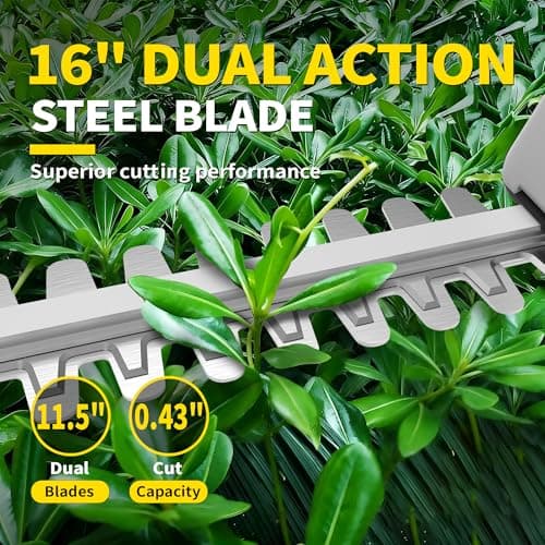 PadPure 2-in-1 Electric Hedge Trimmer Cordless, 2.2-4.5FT Adjustable Detachable Pole Battery Powered Hedge Trimmer with 2X 1.5Ah Batteries & Charger Included for Bush & Shrubs Pruning - Thumbnail 5