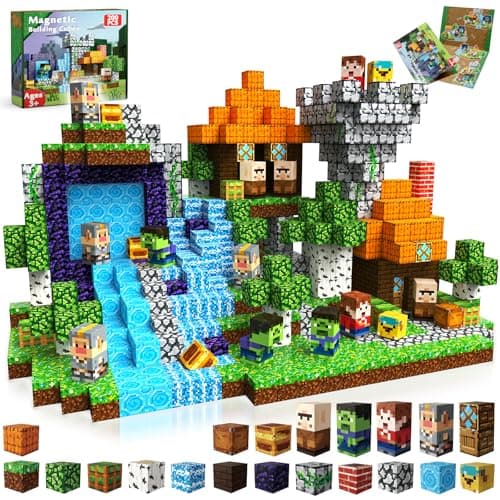 Goody King 200 Pcs Magnetic Blocks Set, STEM Sensory Magnet Toys for Kids Age 3+, Montessori Learning Toy Building Set for Toddlers, Magnetic Cubes Construction Kit Birthday Gift for Boys Girls Kids - Image 1