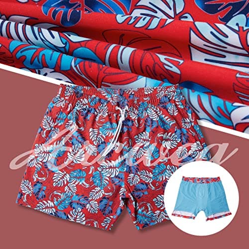 Arcweg Mens Swimming Trunks 2 in 1 with Boxer Liner 5.5" Quick Dry Swimwear Bathing Suit Swim Shorts with Zipper Pockets - Thumbnail 4