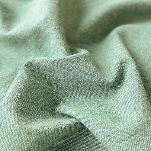 DCSKY Duvet Cover Set - 100% Washed Cotton, 3 Piece Pre-Washed Super Soft Breathable Bedding with Duvet Cover and 2 Pillow Cases (04Green(No Comforter), King (104''x90'')) - Thumbnail 6