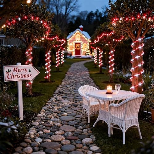 AurNyvaMay Solar Rope Lights 33Ft 100 LED Rope Lights for Outside 8 Modes White Fairy Light Solar Outdoor for Patio Fence Party Garden Yard Home Holiday Tree Decoration Candy Color - Thumbnail 3