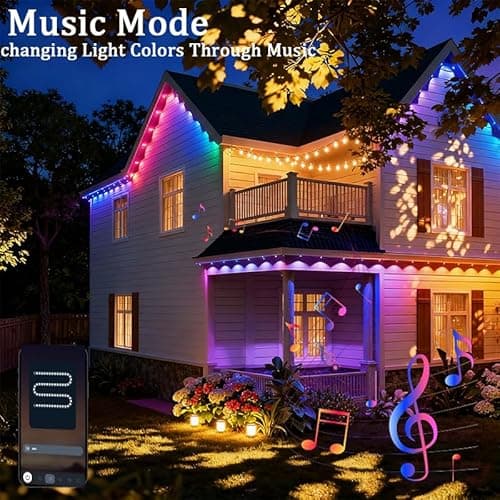 AurNyvaMay Permanent Outdoor Lights,Smart Outdoor Christmas Lights 24V with IC+RGB 20 LED, IP67 Waterproof Eaves Lighting with 213 Modes for Holiday,Party, Daily, APP/Remote Control - Thumbnail 5