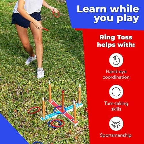 Elite Sportz Ring Toss Games for Kids - Outdoor Yard Game for Adults & Family - Backyard Toys, Outdoor Game, Backyard Games, Lawn Games for Kids Ages 4-8 - Thumbnail 4