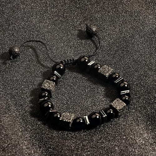 Personalized Graduation Gifts for Him Her,Cool Graduation Bracelets for Him,Graduation Gifts for College/High School/Nurse/8th Grade/Middle School/5th Grade/Masters Degree (black obsidian+lava rock) - Thumbnail 3