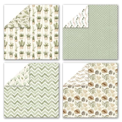 12x12 Scrapbook Paper & Scrapbooking Supplies, Boho Cream Double-Sided Patterned Cardstock Pad, Decorative Craft Sheets for Junk Journal & Photo Album, 24 Sheets - Thumbnail 5