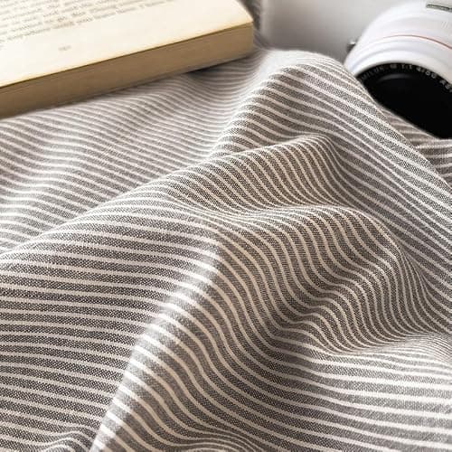 DCSKY Duvet Cover Set - 100% Washed Cotton, 3 Piece Pre-Washed Super Soft Breathable Bedding with Duvet Cover and 2 Pillow Cases (01Gray(No Comforter), King (104''x90'')) - Thumbnail 5
