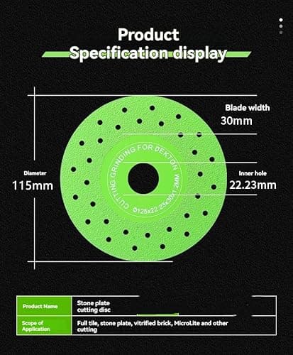 10PCS 115mm Diamond Saw Blade Cutting Discs – Vacuum Brazed Ultra-Thin Multi-Hole Flat Abrasive Wheels for Porcelain Tile, Ceramic, Glass, Granite, Marble (10) - Thumbnail 2